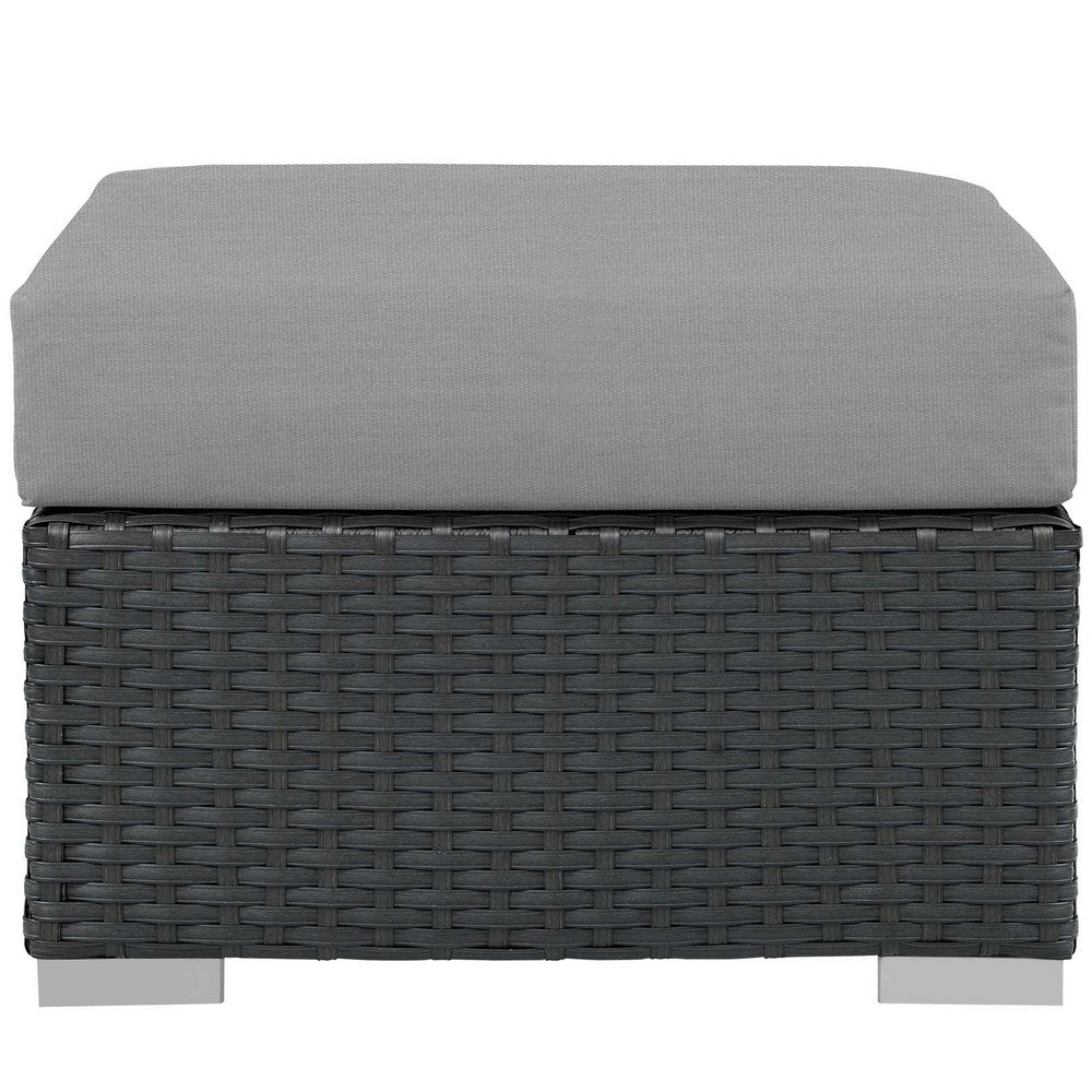 Sojourn Outdoor Patio Sunbrella® Ottoman by Modway| Canvas Gray