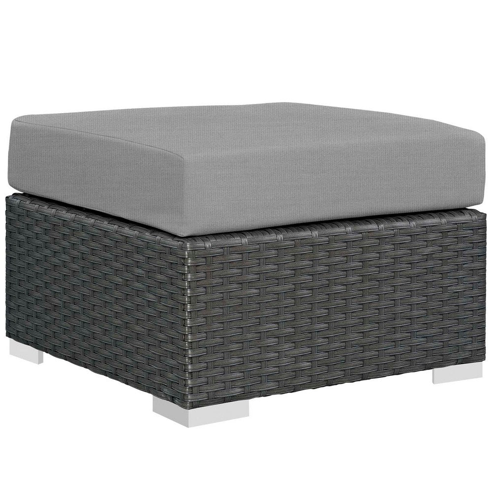 Sojourn Outdoor Patio Sunbrella® Ottoman by Modway| Canvas Gray