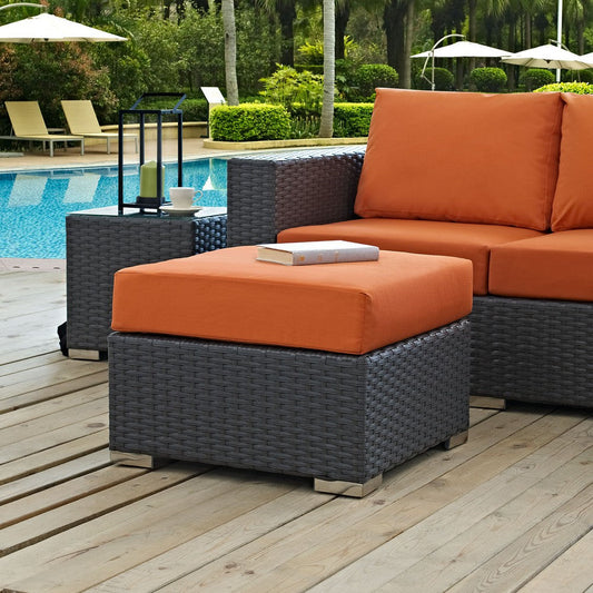 Canvas Tuscan Sojourn Outdoor Patio Sunbrella Ottoman - No Shipping Charges