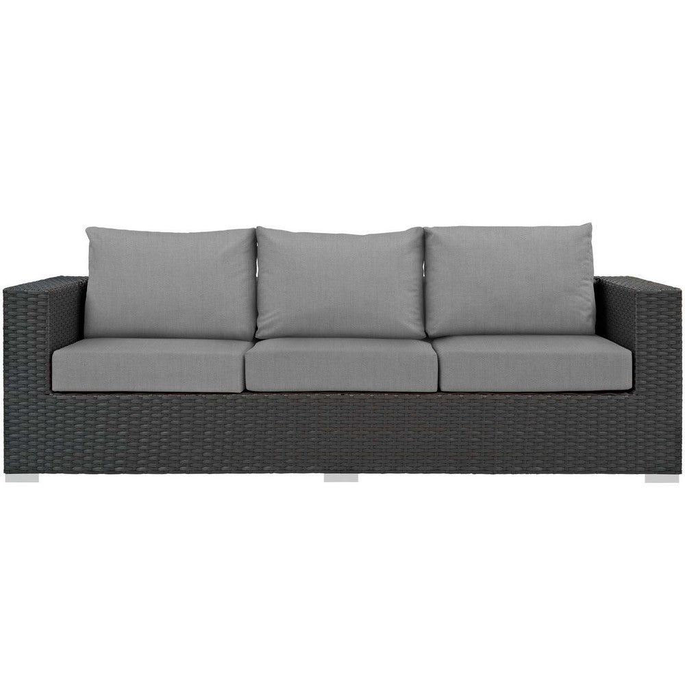 Sojourn Outdoor Patio Sunbrella® Sofa by Modway| Canvas Gray