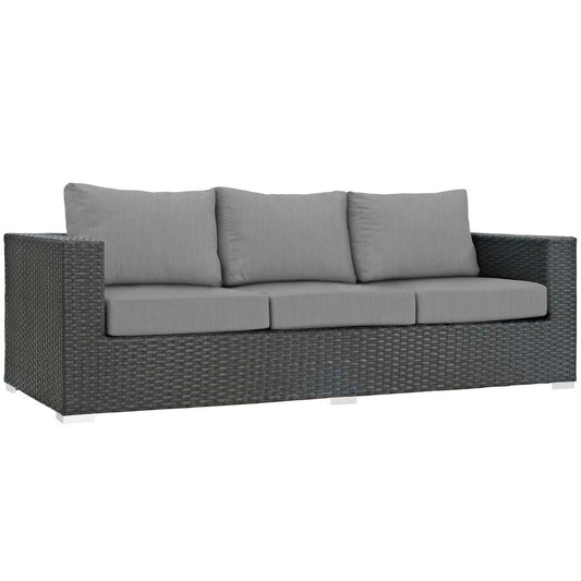 Sojourn Outdoor Patio Sunbrella® Sofa by Modway| Canvas Gray