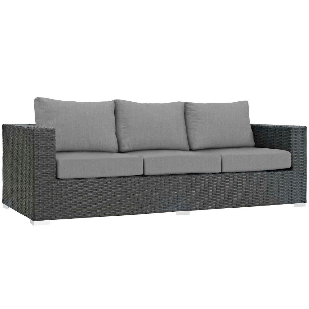 Sojourn Outdoor Patio Sunbrella® Sofa by Modway| Canvas Gray