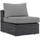 Summon Outdoor Patio Sunbrella® Armless by Modway| Canvas Gray