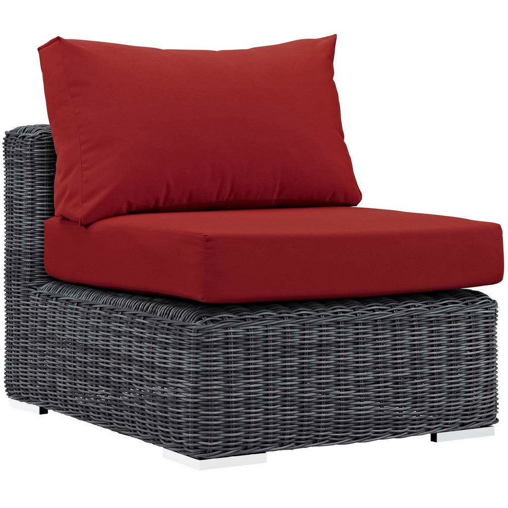 Summon Outdoor Patio Sunbrella® Armless by Modway| Canvas Red