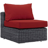 Summon Outdoor Patio Sunbrella® Armless by Modway| Canvas Red