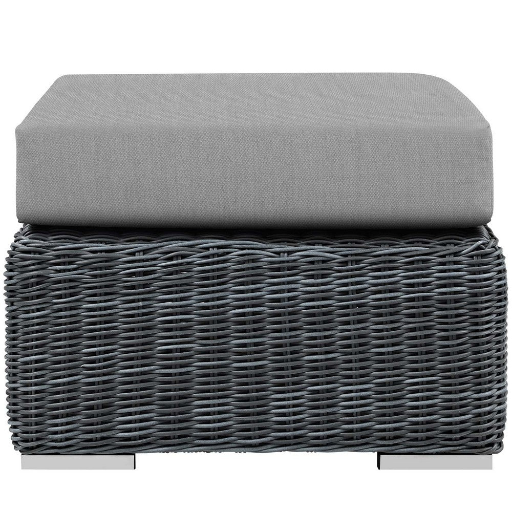 Summon Outdoor Patio Sunbrella® Ottoman by Modway| Canvas Gray