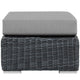 Summon Outdoor Patio Sunbrella® Ottoman by Modway| Canvas Gray