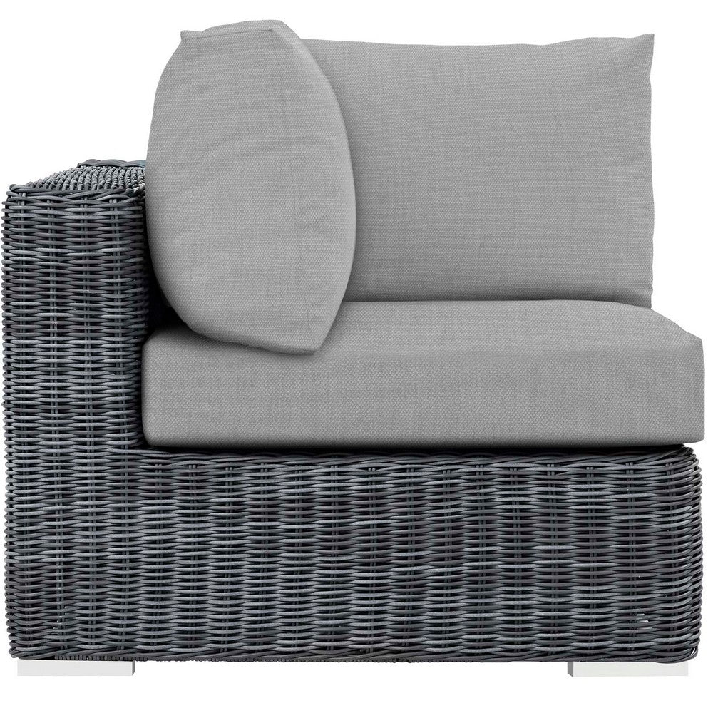 Summon Outdoor Patio Sunbrella® Corner by Modway| Canvas Gray