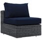 Modway Summon 5-pc Outdoor Patio Sectional Set With Sunbrella Cushions in Canvas Navy MDY-EEI-1896-GRY-NAV-SET