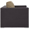 Modway Convene Wicker Rattan Outdoor Patio Arm Chair with Cushions in Espresso Mocha MDY-EEI-1906-EXP-MOC