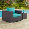 Convene Outdoor Patio Armchair by Modway| Espresso Turquoise