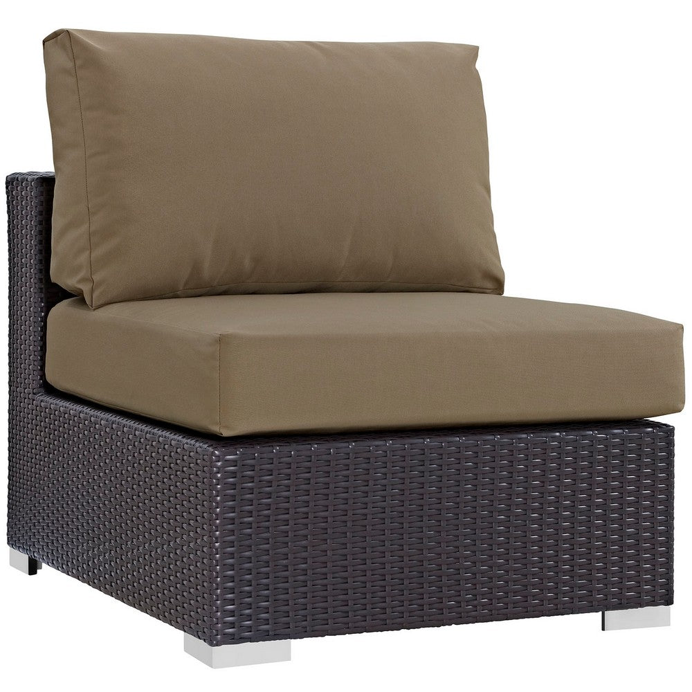 Mocha Convene Outdoor Patio Armless - No Shipping Charges