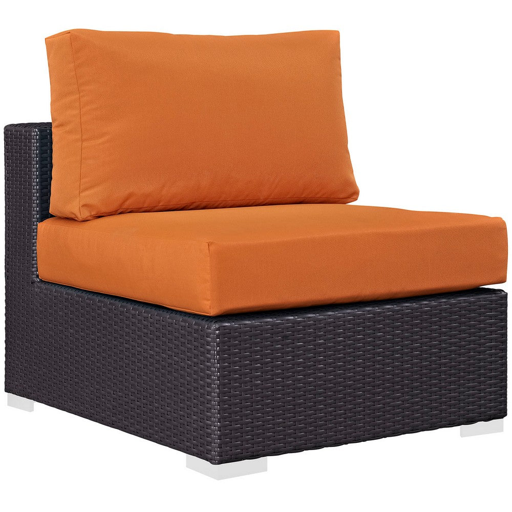 Convene Outdoor Patio Armless by Modway| Espresso Orange