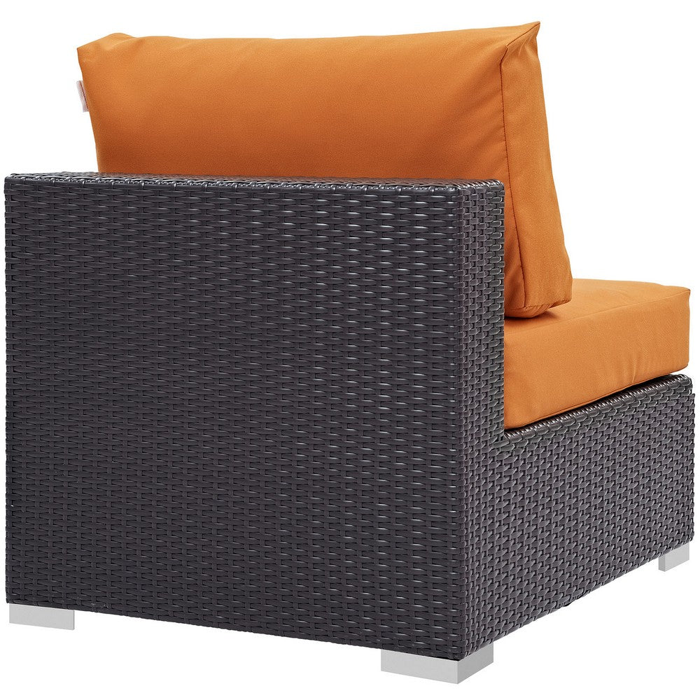 Convene Outdoor Patio Armless by Modway| Espresso Orange
