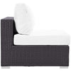 White Convene Outdoor Patio Armless - No Shipping Charges MDY-EEI-1910-EXP-WHI