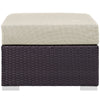 Beige Convene Outdoor Patio Fabric Square Ottoman - No Shipping Charges MDY-EEI-1911-EXP-BEI