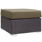 Mocha Convene Outdoor Patio Fabric Square Ottoman - No Shipping Charges