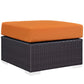 Orange Convene Outdoor Patio Fabric Square Ottoman - No Shipping Charges