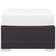 White Convene Outdoor Patio Fabric Square Ottoman - No Shipping Charges MDY-EEI-1911-EXP-WHI