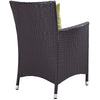 Convene Dining Outdoor Patio Armchair by Modway| Espresso Peridot