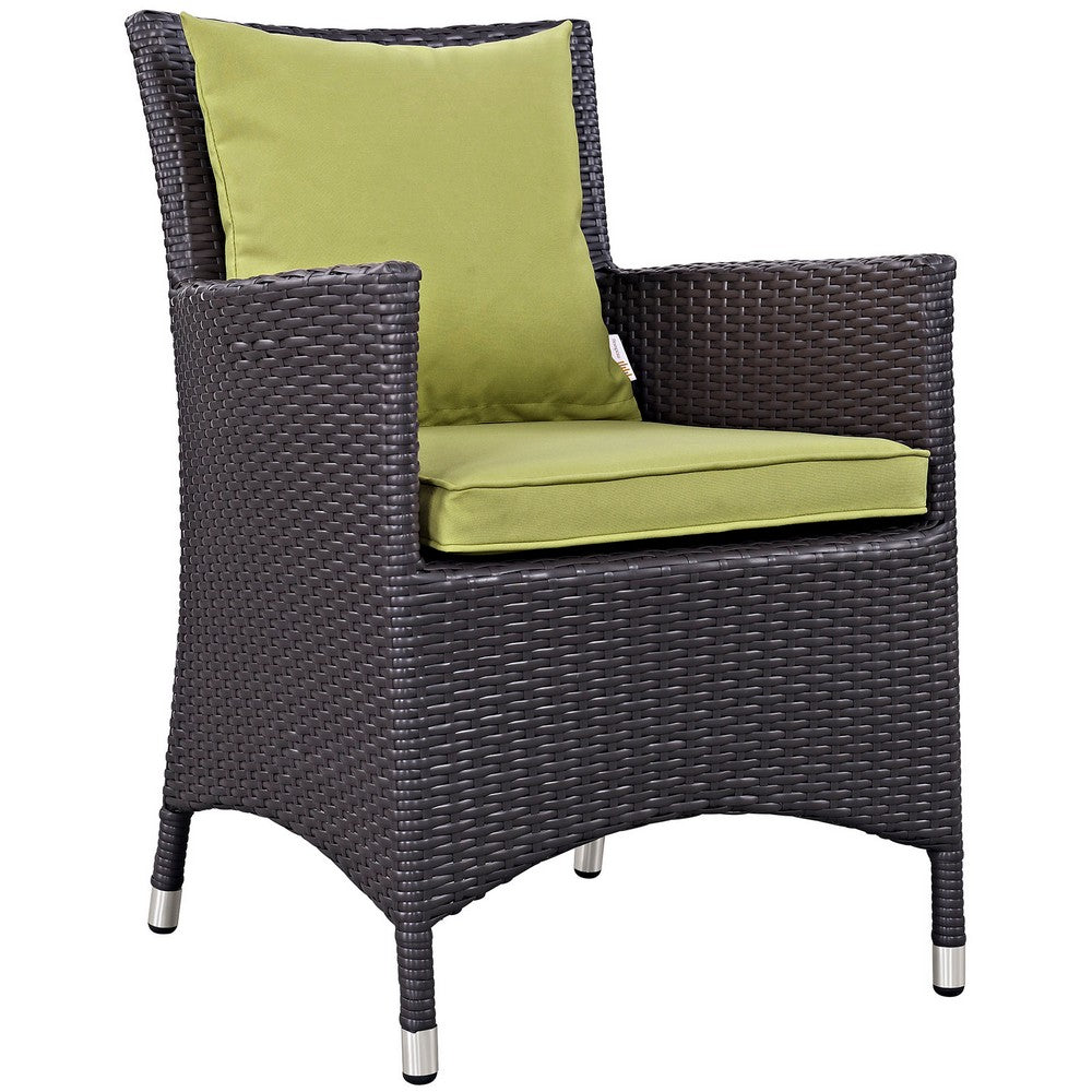 Convene Dining Outdoor Patio Armchair by Modway| Espresso Peridot