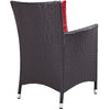 Convene Dining Outdoor Patio Armchair by Modway| Espresso Red
