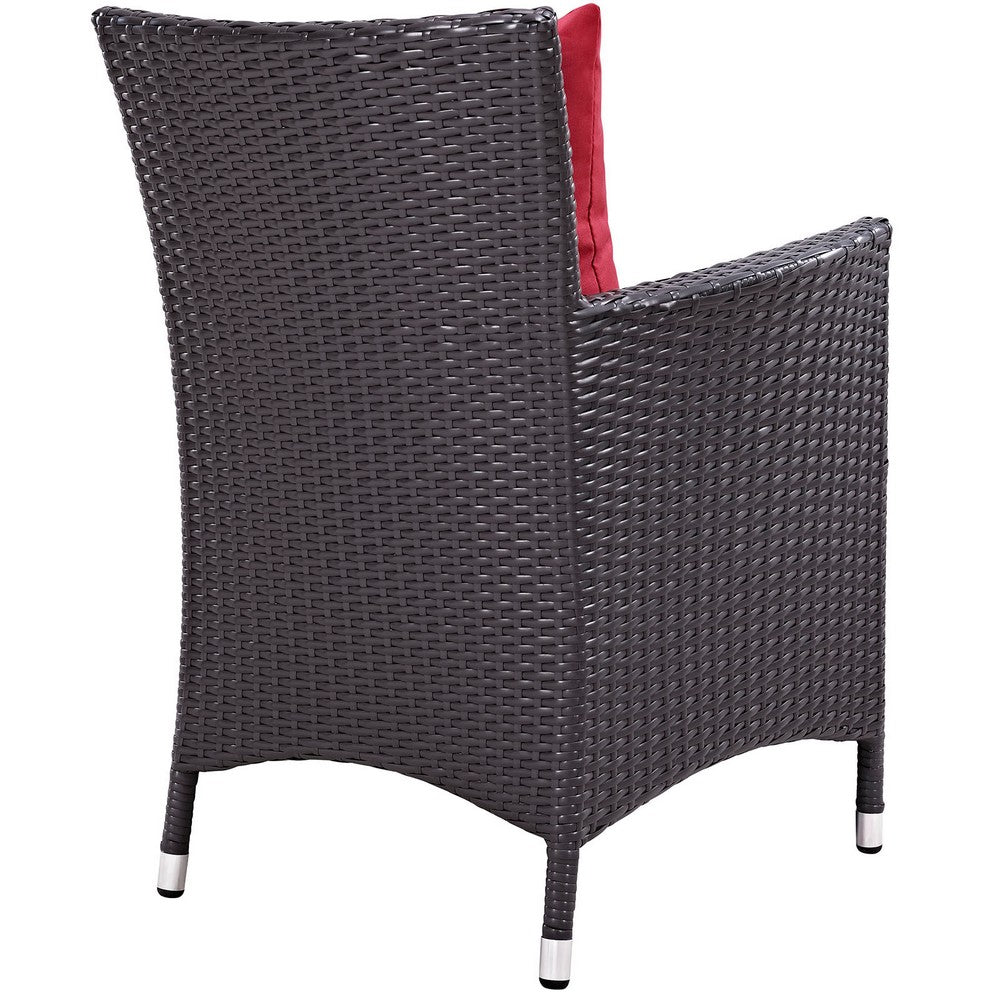 Convene Dining Outdoor Patio Armchair by Modway| Espresso Red
