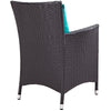 Convene Dining Outdoor Patio Armchair by Modway| Espresso Turquoise