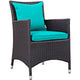 Convene Dining Outdoor Patio Armchair by Modway| Espresso Turquoise