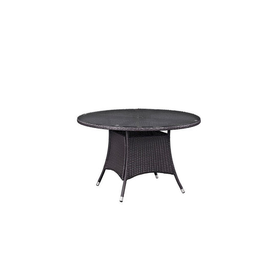 Espresso Convene 47" Round Outdoor Patio Dining Table  - No Shipping Charges