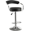 Modway Diner Vintage Modern Faux Leather Upholstered Adjustable Swivel Bar Stool in Black