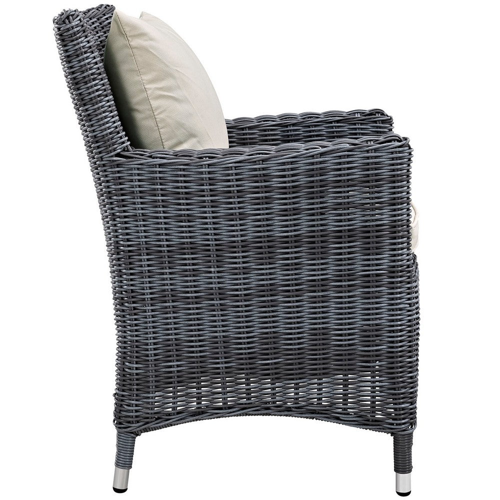 Summon Dining Outdoor Patio Sunbrella® Armchair by Modway| Antique Canvas Beige