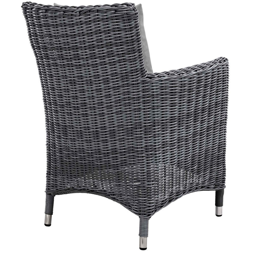 Summon Dining Outdoor Patio Sunbrella® Armchair by Modway| Canvas Gray