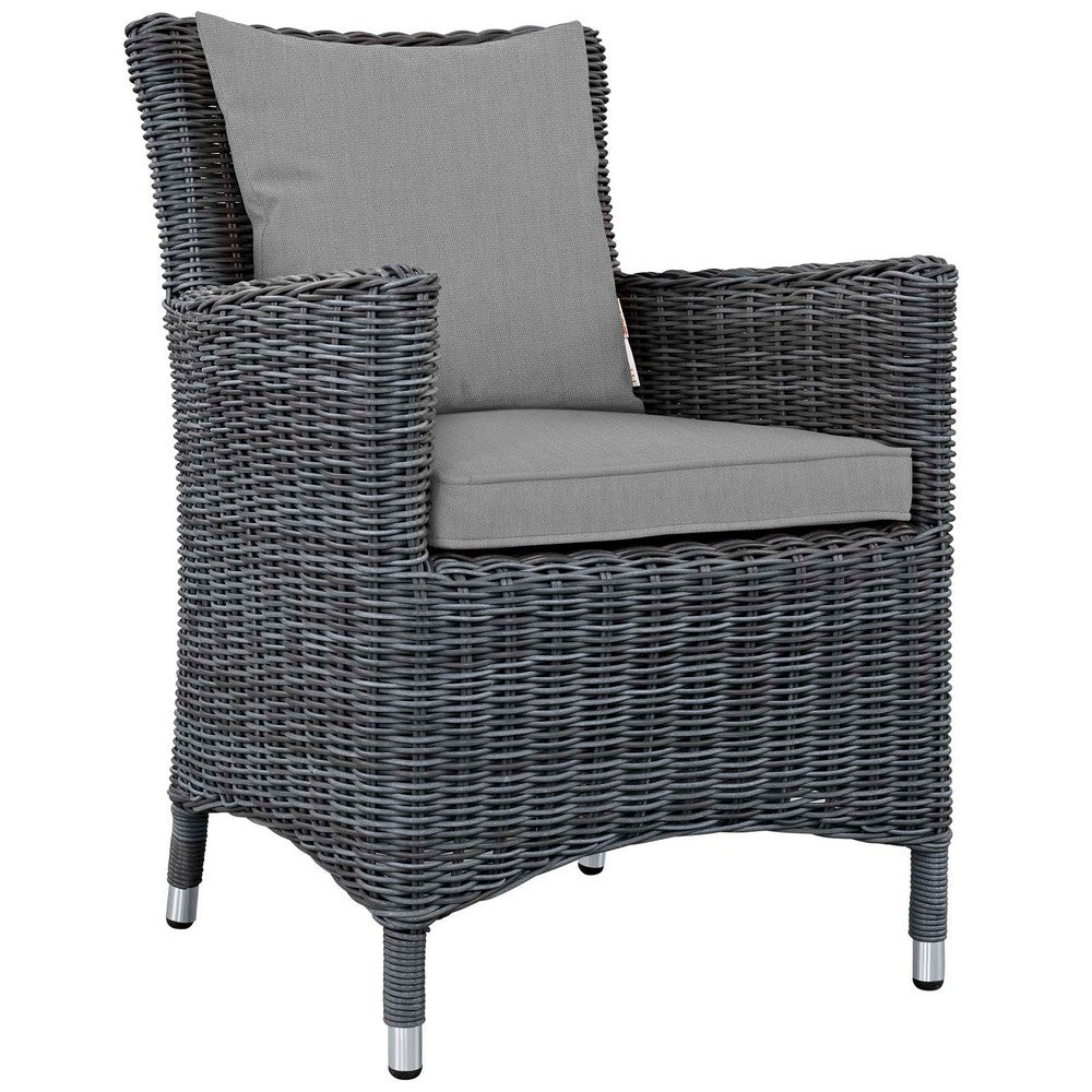 Summon Dining Outdoor Patio Sunbrella® Armchair by Modway| Canvas Gray