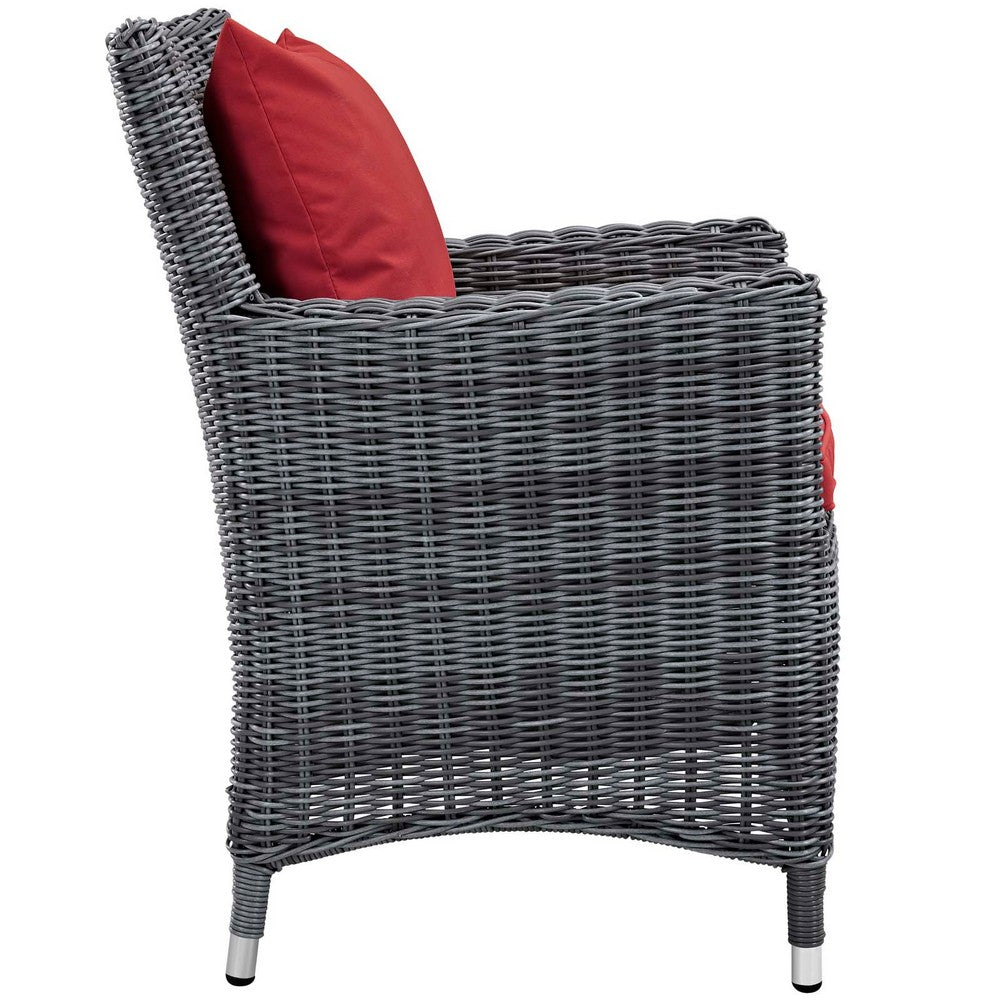 Summon Dining Outdoor Patio Sunbrella® Armchair by Modway| Canvas Red