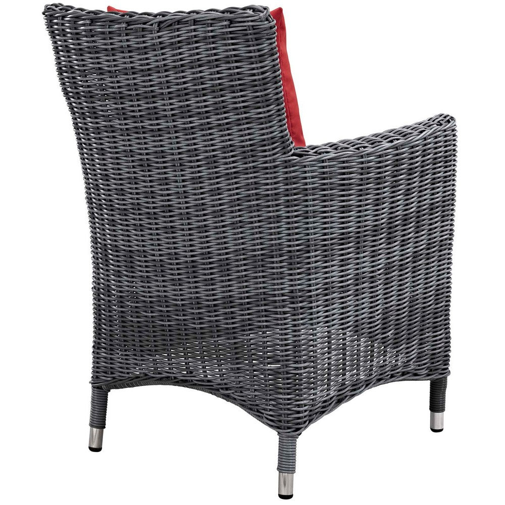 Summon Dining Outdoor Patio Sunbrella® Armchair by Modway| Canvas Red