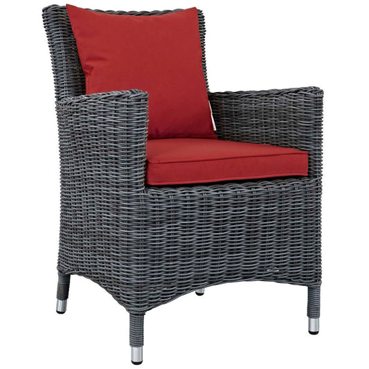 Summon Dining Outdoor Patio Sunbrella® Armchair by Modway| Canvas Red