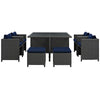Sojourn 9 Piece Outdoor Patio Sunbrella® Dining Set by Modway| Canvas Navy