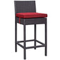 Modway Convene Wicker Rattan 5-Piece Outdoor Patio Pub Bistro Set in Espresso Red MDY-EEI-1963-EXP-RED-SET