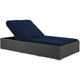 Sojourn Outdoor Patio Sunbrella® Double Chaise by Modway| Chocolate Navy