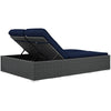 Sojourn Outdoor Patio Sunbrella® Double Chaise by Modway| Chocolate Navy