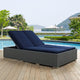 Sojourn Outdoor Patio Sunbrella® Double Chaise by Modway| Chocolate Navy