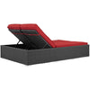 Sojourn Outdoor Patio Sunbrella® Double Chaise by Modway| Chocolate Red