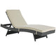 Sojourn Outdoor Patio Sunbrella® Chaise by Modway| Antique Canvas Beige