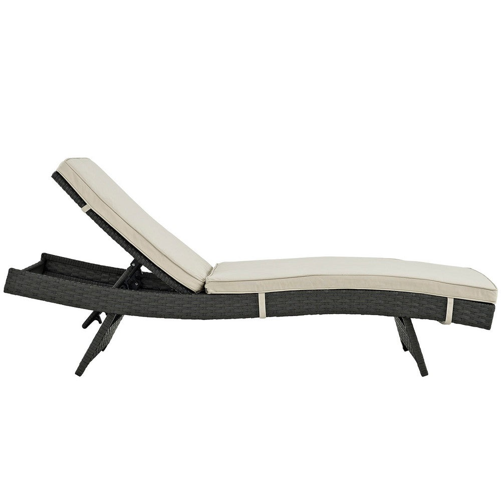 Sojourn Outdoor Patio Sunbrella® Chaise by Modway| Antique Canvas Beige