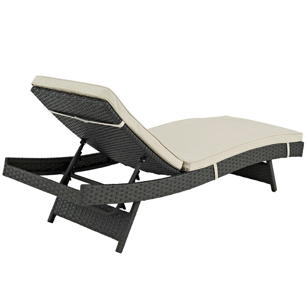 Sojourn Outdoor Patio Sunbrella® Chaise by Modway| Antique Canvas Beige