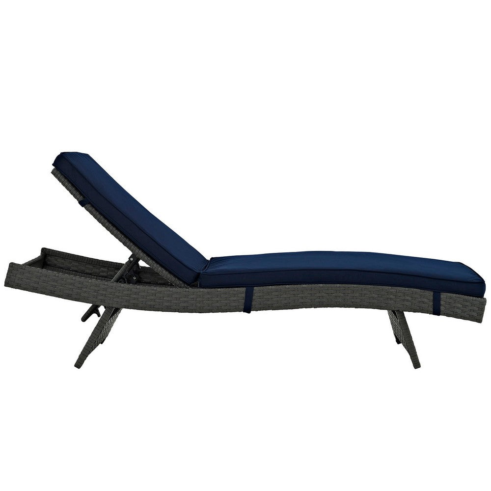 Canvas Navy Sojourn Outdoor Patio Sunbrella Chaise - No Shipping Charges