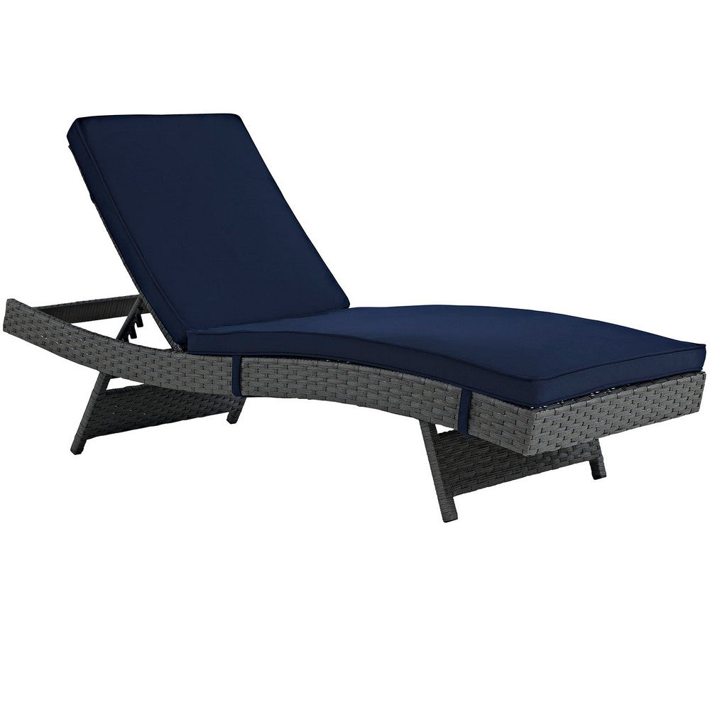 Sojourn Outdoor Patio Sunbrella® Chaise by Modway| Canvas Navy