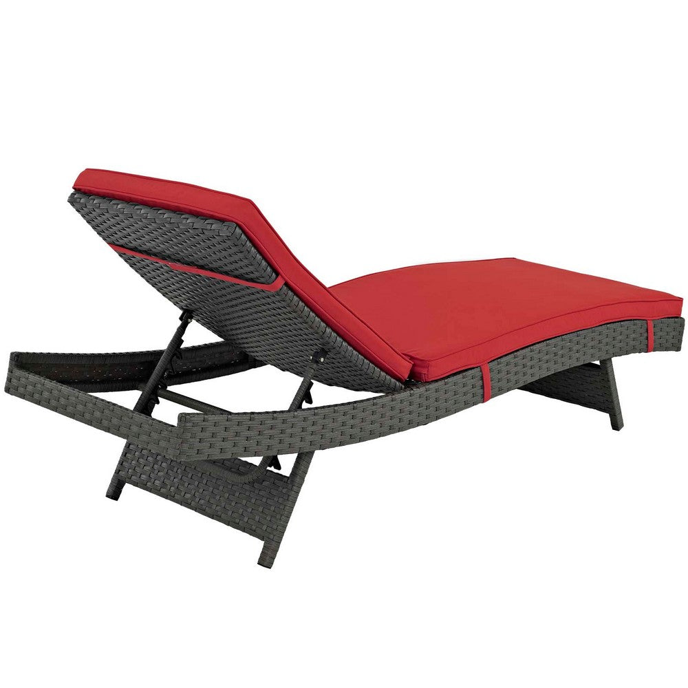 Sojourn Outdoor Patio Sunbrella® Chaise by Modway| Canvas Red