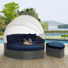 Modway Sojourn Outdoor Patio Sunbrella Sectional Daybed with Canopy in Canvas Navy MDY-EEI-1986-CHC-NAV-SET